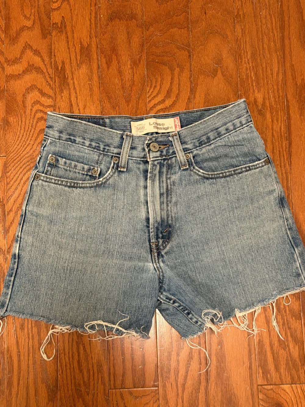 Levi's Light Blue High Waist Denim Shorts